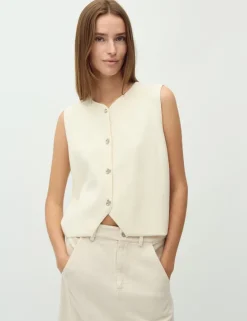 Basia-M Gebreide Top - Sugar