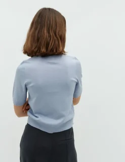 Carla-M Gebreide Trui - Blauw Gemêleerd