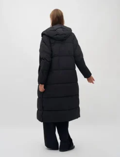 Ela Slit Puffer Jas - Zwart