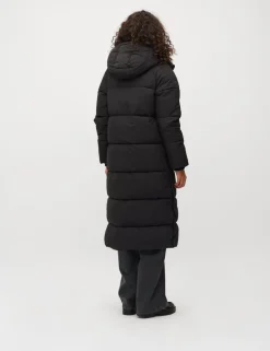 Ela Slit Puffer Jas - Zwart