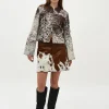 Faye-M Cow Leather Skirt - Print