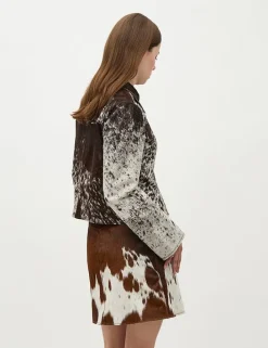 Faye-M Cow Leather Skirt - Print