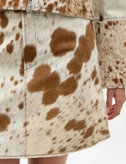 Faye-M Cow Leather Skirt - Print