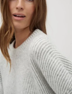 Gillian Contrast-M Knit - Lichtgrijs