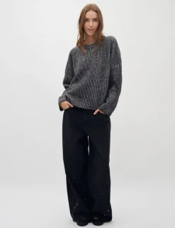 Gillian Contrast-M Knit - Zwart