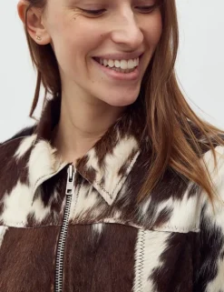Pre-order Joline-M Cow Leather Jacket - Print